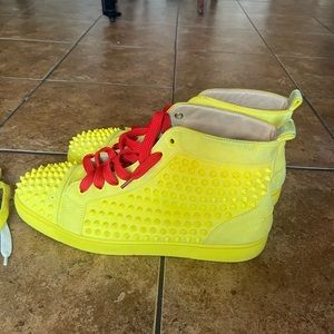 Gold Christian Louboutin Red Bottom Shoes / Mens Size 11